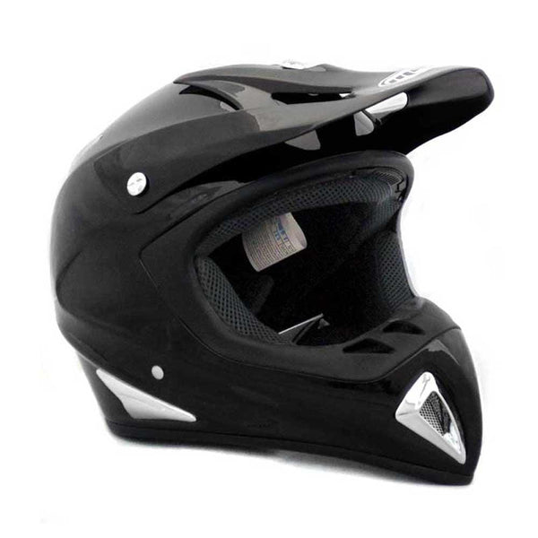 MMG Adult Motorcycle Helmet Off Road MX ATV Dirt Bike Motocross UTV, Shiny Black, Medium, Includes Goggles