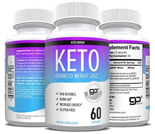 Keto Pills for Weight Loss - goBHB Formula - Weight Loss Supplements to Burn Fat Fast - Boost Energy and Metabolism - Best Ketosis Supplement for Women and Men - Nature Driven - 60 Capsules
