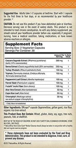 NatureWise Herbal Detox Cleanse Laxative Supplements | Natural Colon Cleanser Herb & Fiber Blend for Constipation Relief, Toxin Rid, Gut Health, Weight Loss Support [2 Month Supply - 60 Capsules]