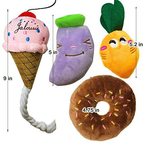 Jalousie 12 Pack Dog Squeaky Toys Cute Plush Toys for Small Medium Dog Pets