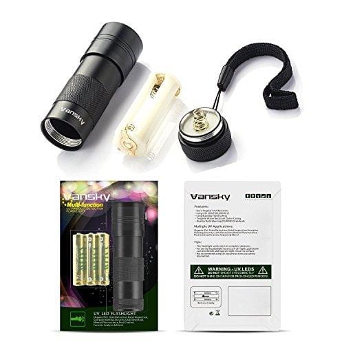 Black Light UV Flashlight UV Light,Vansky Blacklight 12 LED Ultraviolet Urine Detector For Dog/Cat/Pet Urine & Dry Stains and Bed Bug On Carpets/Rugs/Floor,Matching with Pet Odor Eliminator