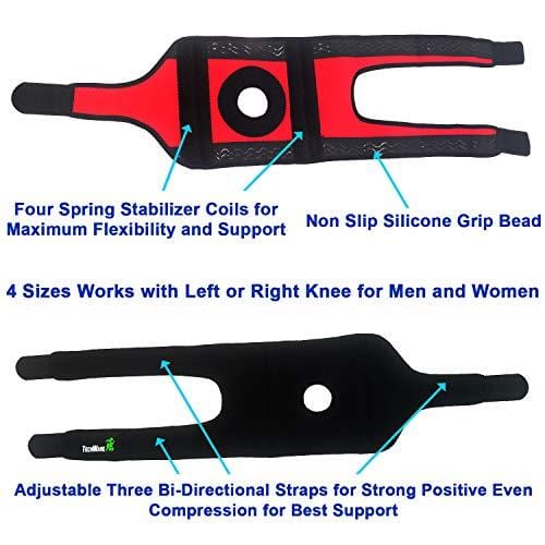 TechWare Pro Knee Brace Support - Relieves ACL, LCL, MCL, Meniscus Tear, Arthritis, Tendonitis Pain. Open Patella Dual Stabilizers Non Slip Comfort Neoprene. Adjustable Bi-Directional Straps - XXL