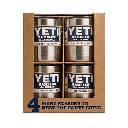 YETI Rambler Lowball 10 oz Stainless Steel Cup with Lid 4 Pack