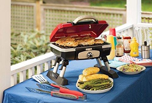 Cuisinart CGG-180T Petit Gourmet Portable Tabletop Gas Grill, Red