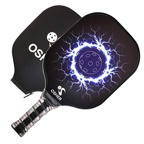 OSHER Pickleball Paddle Graphite Blue Cooling Towel Pickleball Racket Honeycomb Composite Core Pickleball Paddle Set Ultra Cushion Grip Low Profile Edge Bundle Graphite Pickleball Paddles Racquet