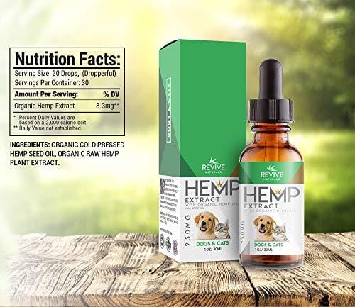 Organic Hemp Oil Extract for Dogs & Cats - 250MG - Helps Relief Joint Pain, Anxiety & Hips Pain for Dog & Cat. Pets Calming Treats. Zero THC, Full Spectrum Hemp Extract, Natural Arthritis Supplement.