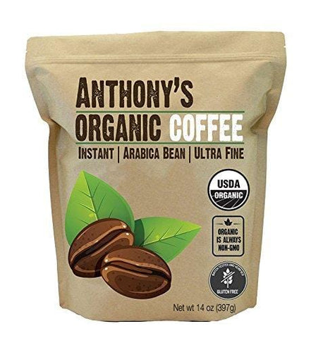 Anthony's Organic Instant Coffee, Batch Tested Gluten Free, Ultra Fine (14oz)
