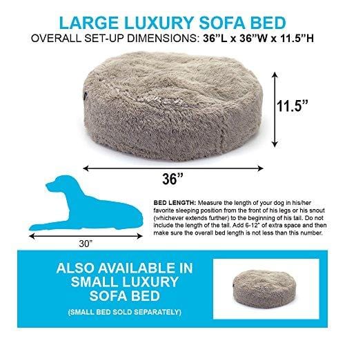 SportPet Designs Large Luxury Waterproof Pet Bed - Machine Washable Sofa Bed