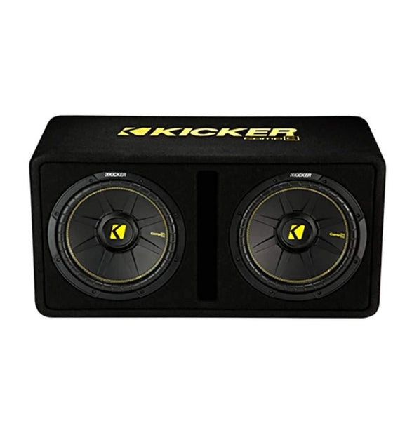 KICKER Dual 10" 1200W 2-Ohm Sub Enclosure + 1500W Monoblock Amp w/Wiring Kit