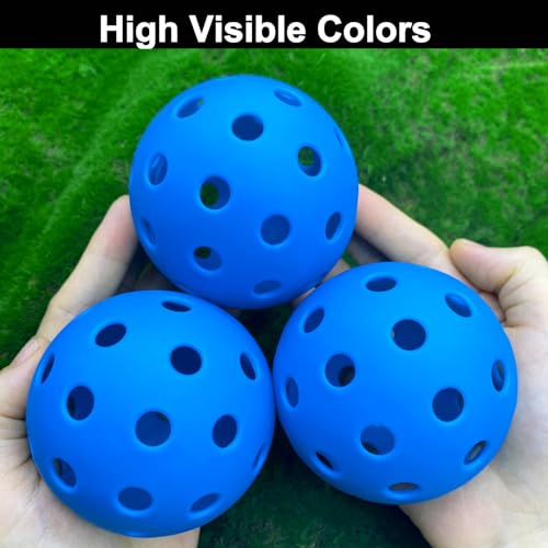 kisportee Pickleball Balls, USA Approved Pickleball, 40 Holes Outdoor Pickleball Balls for Sport Outdoor Play, Pickle Ball Balls with Bag, High Bounce & Durable, Good for All Pickleball Paddles