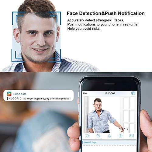 Wireless IP Camera, HUGOAI WiFi 1080P HD Home Security Surveillance Camera with Facial Recognition, Motion Detection, Night Vision, Two Way Audio for Baby Monitor Pet Dog Cameras