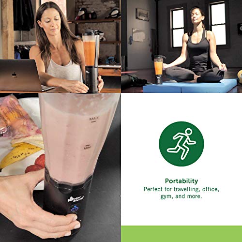 Polar Blend Portable and Cordless Blender - USB Rechargeable with Leak-Proof Lid Ideal for Shakes and Smoothies - Convenient for Travel, Office, and Gym Use (24 oz.)