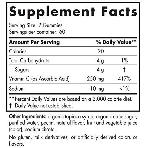 Nordic Naturals Vitamin C Gummies - Chewable Vitamin C Gummy Provides Immune System Support and Antioxidant Protection for Children and Adults*, Tangerine Flavor, 120 Count