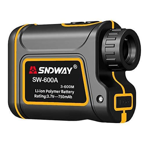 SNDWAY Golf Rangefinder 656 Yards Distance 7X Measurement Range Finder with Flagpole Locking Range Speed Scanning Model IP54 Waterproof for Golf and Hunting with Speed Scan