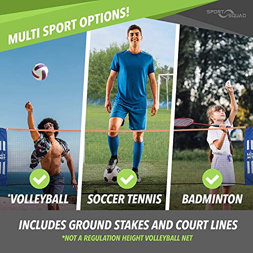 HIT MIT Adjustable Height Portable Badminton Net Set - Competition Multi Sport Indoor or Outdoor Net for Playing Pickleball, Kids Volleyball, Soccer Tennis, Lawn Tennis - Easy and Fast Assembly