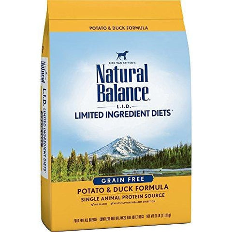 Natural Balance L.I.D. Limited Ingredient Diets Dry Dog Food, Grain Free, Potato & Duck Formula, 26-Pound