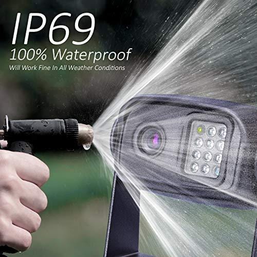 Wireless Backup Camera System, IP69K Waterproof Wireless Rear View Camera + 5'' LCD Wireless Reversing Monitor for Trailer, RV, Trucks, Horse-Trailer, School Bus, Farm Machine,etc