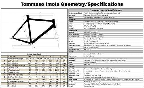 Tommaso Imola Endurance Aluminum Road Bike, Shimano Claris R2000, 24 Speeds - White - Medium
