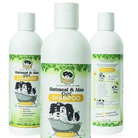 Natural Hypoallergenic Oatmeal Dog Shampoo: Itchy Dry Sensitive Skin Dandruff Wash For Large & Small Breed Adult & Puppy Dogs - Deodorizing & Moisturizing Aloe Pet Hair Grooming Formula - Cruelty Free