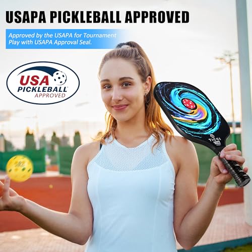 TICCI Pickleball Paddle Set 2 Premium USAPA Approved Graphite Craft Rackets Honeycomb Core 4 Balls Ultra Cushion Grip Portable Racquet Case Bag Gift Kit Men Women Indoor Outdoor (Vortex 2)
