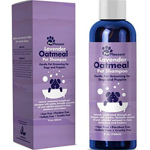 Colloidal Oatmeal Dog Shampoo with Pure Lavender Essential Oils - No Tear Shampoo for Dry Itchy Skin Relief - Pet Odor Eliminator - Grooming Shampoo