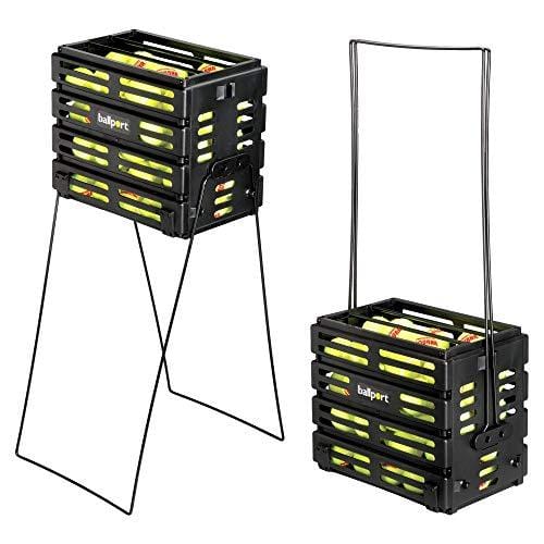 Tourna Ballport Tennis Ball Hopper Holds 80 Balls Durable and Lightweight – Black - Ultra Pickleball