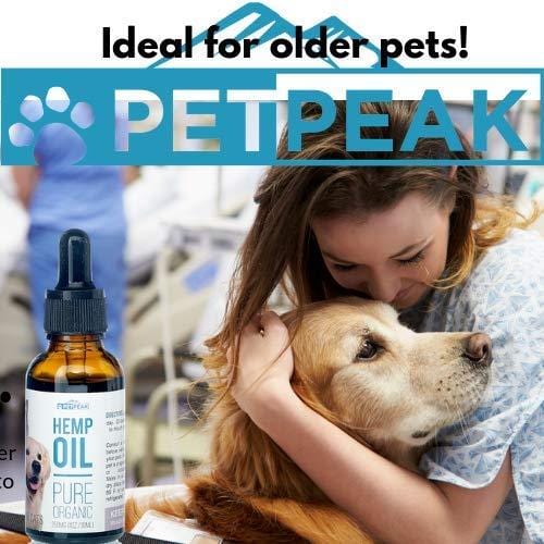 PetPeak Premium Hemp Oil for Pets Hip & Joint Supplement for Dogs & Cats | Antioxidant & Anti-Inflammatory Action for Arthritis, Better Mood & Sleep, Reduced Pain & Enhanced Immune System