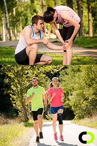 Knee Brace Compression Sleeve (1 Pair) - Best Knee Support Braces for Meniscus Tear, Arthritis, Joint Pain Relief, Injury Recovery, ACL, MCL, Running, Workout, Basketball, Sports, Men and Women