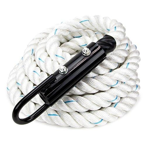 Crown Sporting Goods 20' Thick 1.5" White Poly DAC Gym Climbing Rope