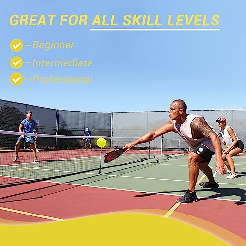 Wakefa Outdoor Pickleball Balls 24 Pack: 40 Holes Outdoor Pickle Balls Set with Nice Bounce High Visibility for Outdoor Courts Bright Green & Yellow Practice Pickleball