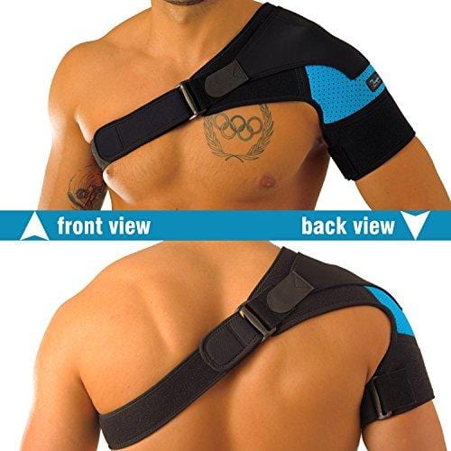 Shoulder Stability Brace - Adjustable Compression Sleeve & E- Book by Zeegler Orthosis -Rehabilitation Wrap for Torn Rotator Cuff Pain, Tears, Sprains, Bursitis, Labrum Tear, Tendinitis