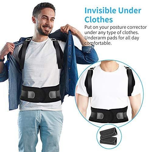 Maysuwell Back Brace Posture Corrector |Fully Adjustable Support Brace for Men and Women|Improves Posture and Provides Lumbar Back Brace| Lower and Upper Back Pain Relief (Large)