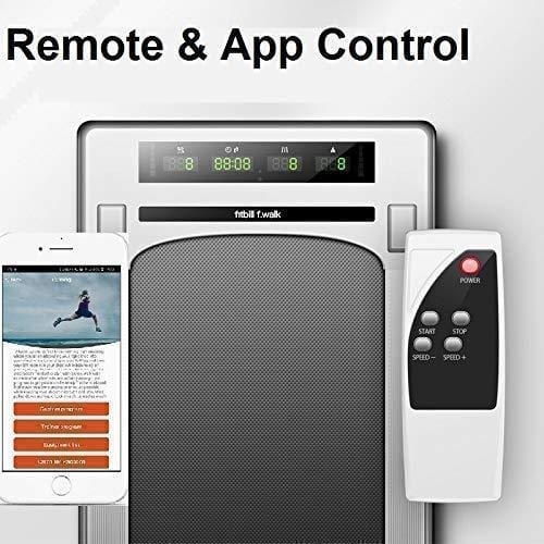 fitbill f.Walk Smart Under Desk Treadmill with Remote Controller and Workout App (Without Handrail)