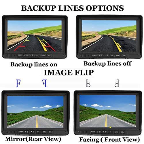 FHD 1080P Digital Wireless 2 Backup Camera for RVs/Trailers/Trucks/Motorhomes/5th Wheels 7''Monitor with DVR Highway Monitoring System IP69K Waterproof Super Night Vision