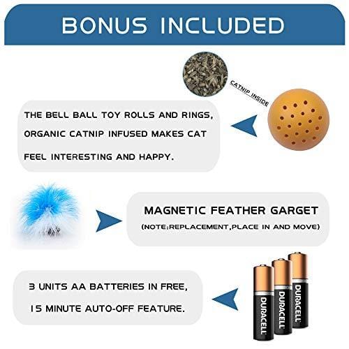 WingPet Interactive Electronic Cat Toy with Magnetic Mouse Automatic Spinning, Funny Chasing Teaser, Stimulate Cat's Senses & Hunting Instincts