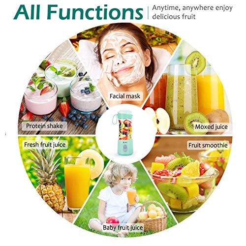 Portable Blender, Comkes Personal Size Blenders Smoothies and Shakes, Handheld Fruit Mixer Machine USB Rchargeable Juicer Cup, Ice Blender Mixer Home/Office/Sports/Travel/Outdoors