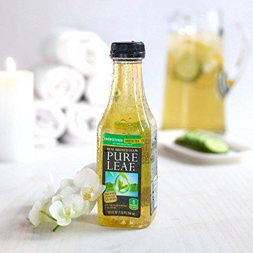 Pure Leaf Iced Tea, Unsweetened Green Tea, Real Brewed Tea, 0 Calories, 18.5 Ounce (Pack of 12)