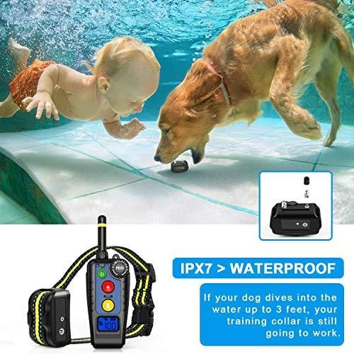 [Newest 2019] Dog Training Collar with Remote | Dog Shock Collar Rechargeable | Electronic Bark Collar 3 Training Modes | Long Range 2000FT & IPX7 Waterproof | E-Collar for Small, Medium, Large Dogs