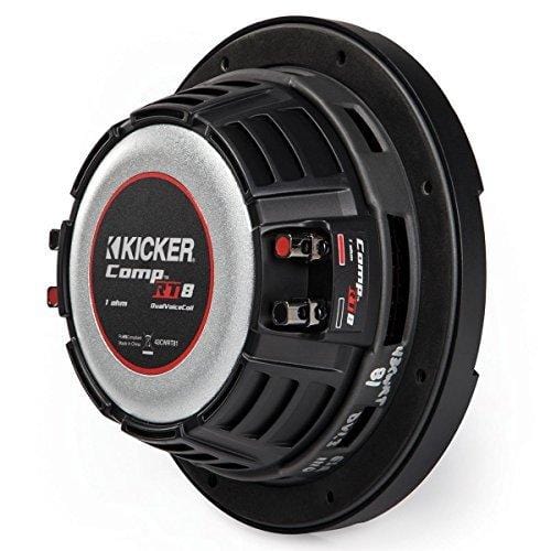Kicker 8 Inch Dual 600 Watt CompRT 2 Ohm Shallow Slim Car Subwoofer | 43CWRT82