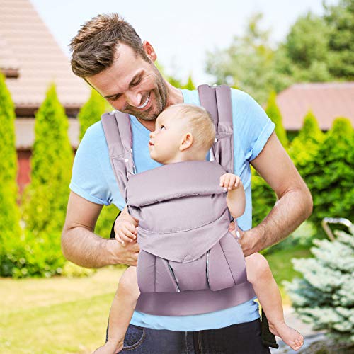 Baby Carrier-Front and Back -4 in 1 Infant Carrier, Toddler Carrier with Hood, Grey