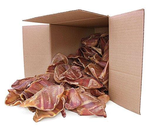 GigaBite Whole Pig Ears for Dogs (100 Pack) – USDA & FDA Certified All Natural Pork Ear Dog Treat – By Best Pet Supplies
