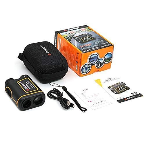 SNDWAY Golf Rangefinder 656 Yards Distance 7X Measurement Range Finder with Flagpole Locking Range Speed Scanning Model IP54 Waterproof for Golf and Hunting with Speed Scan