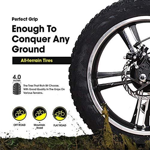 NAKTO 350W Electric Bicycle Mountain E-Bike Shimano 6 Speed Gear with Smart Multi Function LED Anti-Light Digital Dashboard,Removable and Waterproof Builtin 36V 10A Lithium Battery