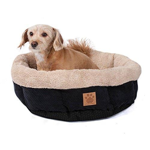 Precision Pet SnooZZy Mod Chic Round Shearling Bed, Black