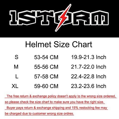 1STorm Motorcycle Street Bike Dual Visor/Sun Visor Full Face Helmet Panther Orange, Size X-Large Size XL (59-60 CM,23.2/23.6 Inch)