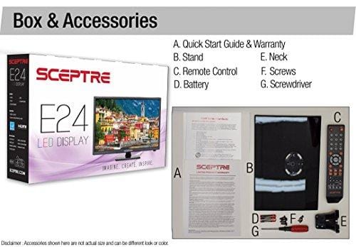 Sceptre E249BD-SR 24 inches 720p LED TV, True Black (2017)