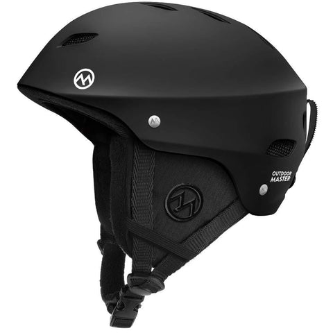 OutdoorMaster Ski Helmet - with ASTM Certified Safety, 9 Options - for Men, Women & Youth (Black,L)