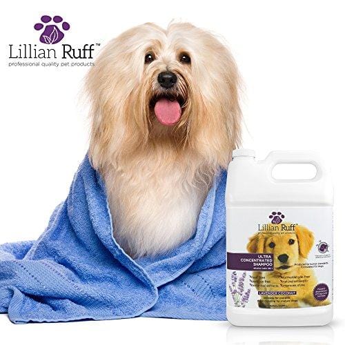 Lillian Ruff Professional Dog Shampoo - Concentrated Dog Shampoo with Aloe - Safe for Cats - Tear Free Lavender Coconut Scent - Soothe & Cleanse Normal to Dry Itchy Sensitive Skin - Made in USA
