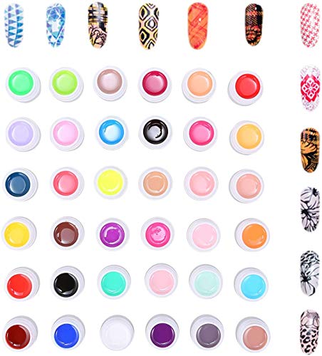 Anself 36 Colors Nail Gel Art Polish Pigment UV Gel Set