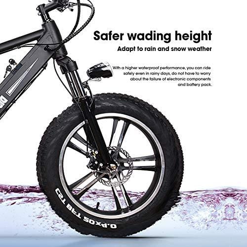 NAKTO 350W Electric Bicycle Mountain E-Bike Shimano 6 Speed Gear with Smart Multi Function LED Anti-Light Digital Dashboard,Removable and Waterproof Builtin 36V 10A Lithium Battery